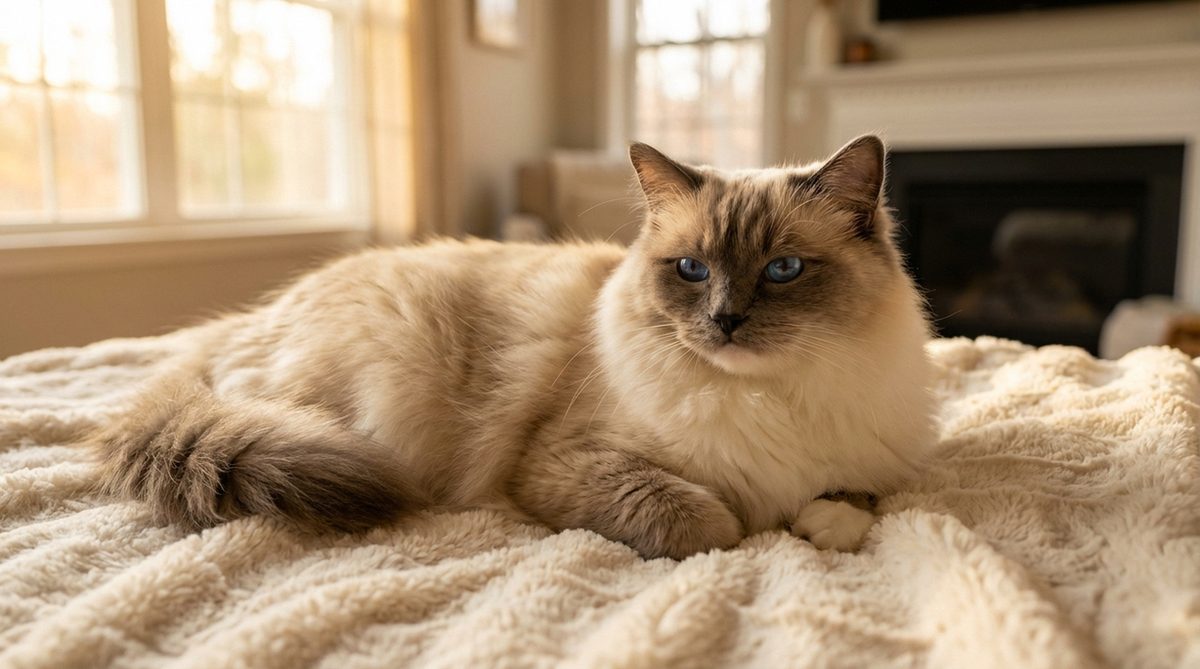 Fotografía de un gato Ragdoll