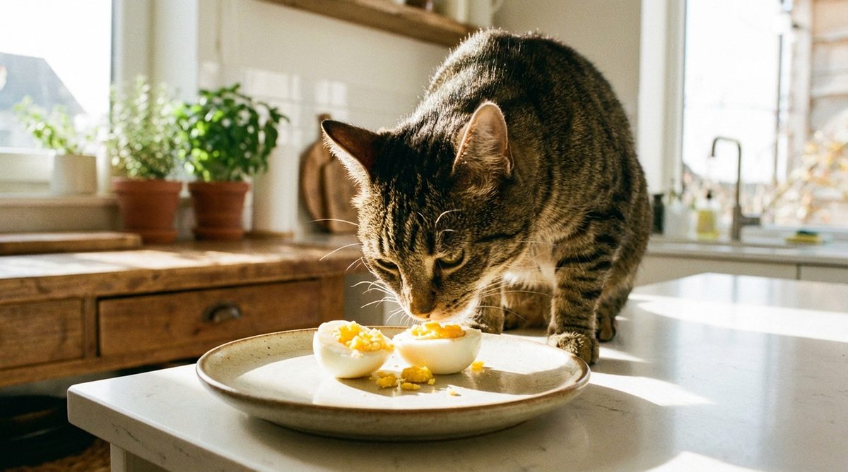 Imagen ilustrativa para guía sobre gatos comer huevo