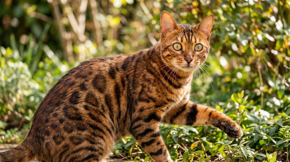 Fotografía de un gato Bengali
