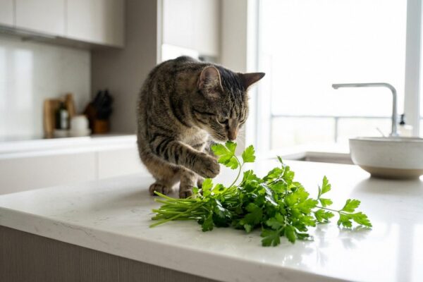 Imagen ilustrativa para guía sobre gatos comer perejil