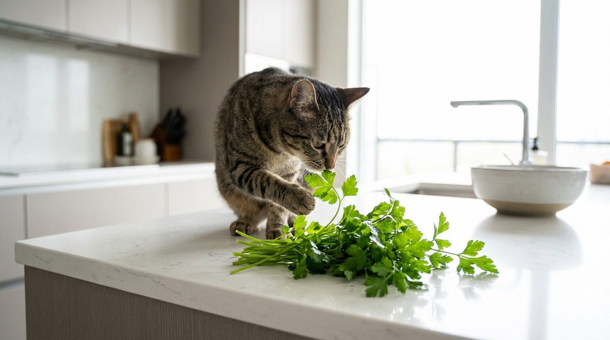 Imagen ilustrativa para guía sobre gatos comer perejil