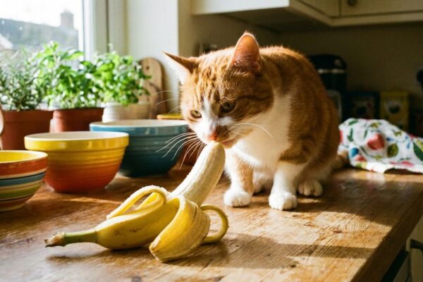 Imagen ilustrativa para guía sobre gatos comer platano