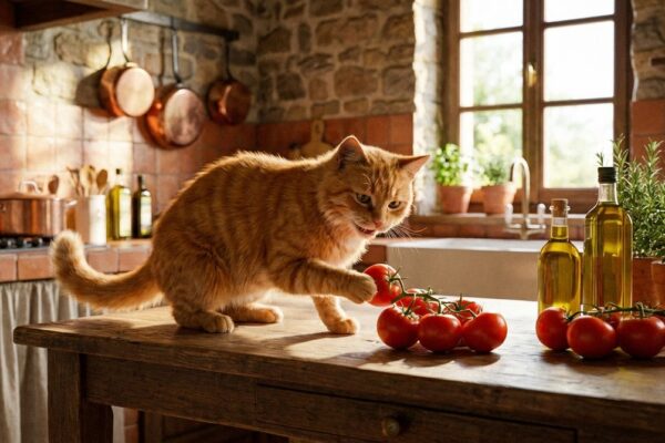 Imagen ilustrativa para guía sobre gatos comer tomate