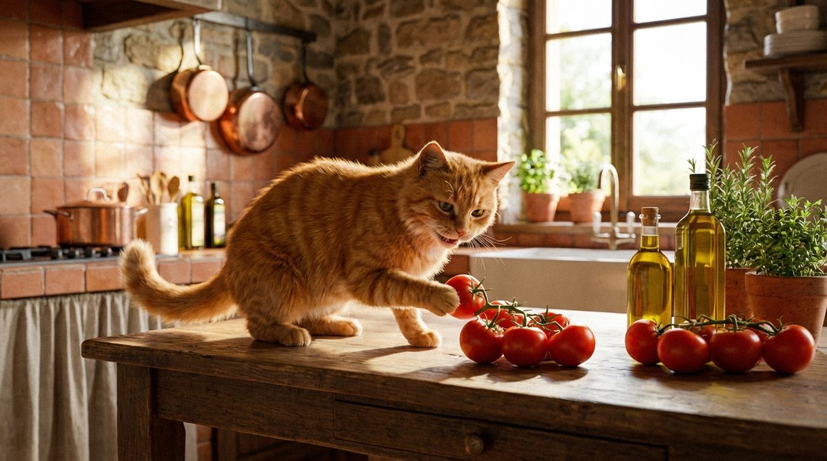 Imagen ilustrativa para guía sobre gatos comer tomate