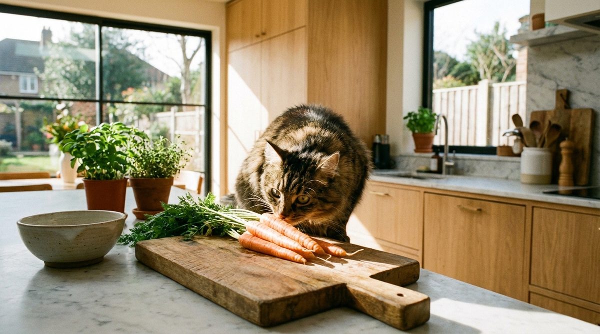 Imagen ilustrativa para guía sobre gatos comer zanahoria