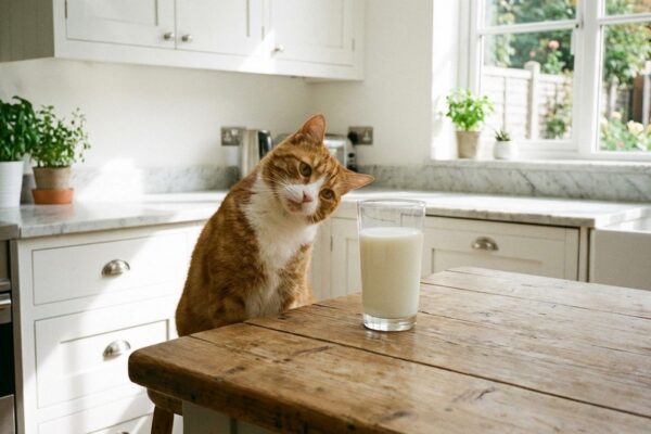 Imagen ilustrativa para guía sobre gatos leche