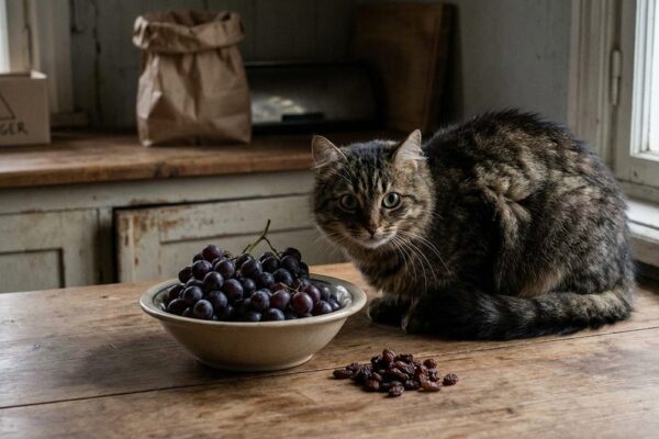 Imagen ilustrativa para guía sobre gatos uvas pasas