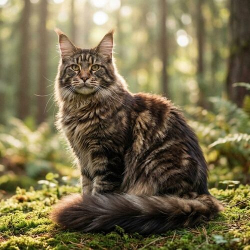 Fotografía de un gato Maine Coon