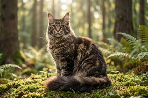 Fotografía de un gato Maine Coon