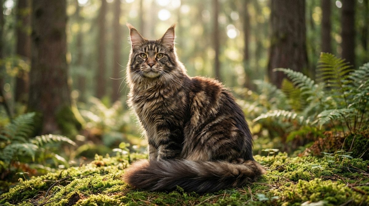Fotografía de un gato Maine Coon